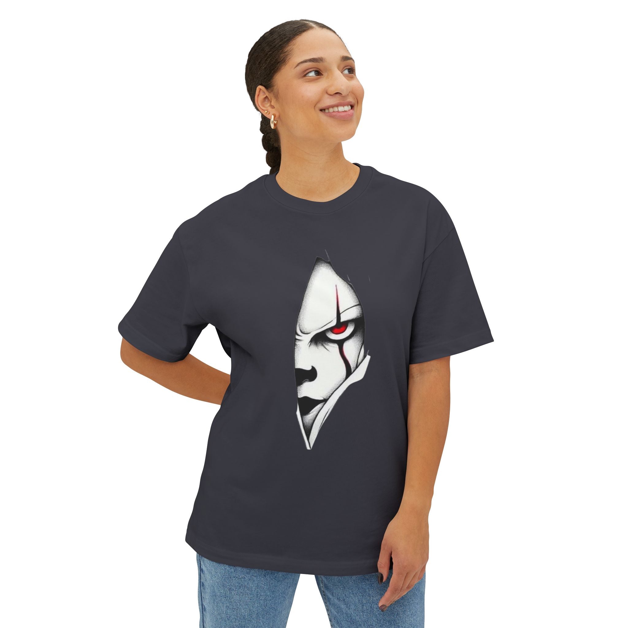 Horror Claw Peek T-Shirt — Red-Eyed Monster Chest Rip Graphic Tee
