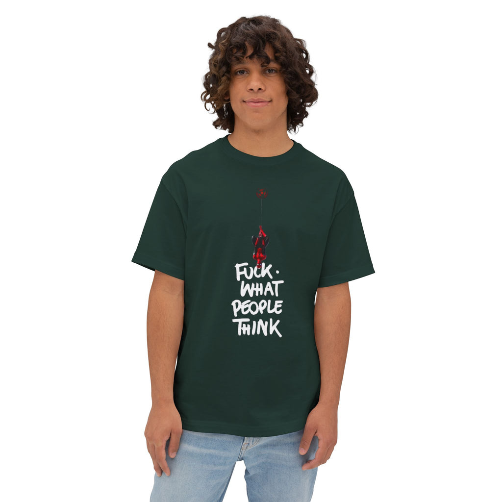 Graphic Tee — "Fuck What People Think" Oversized Boxy T-Shirt