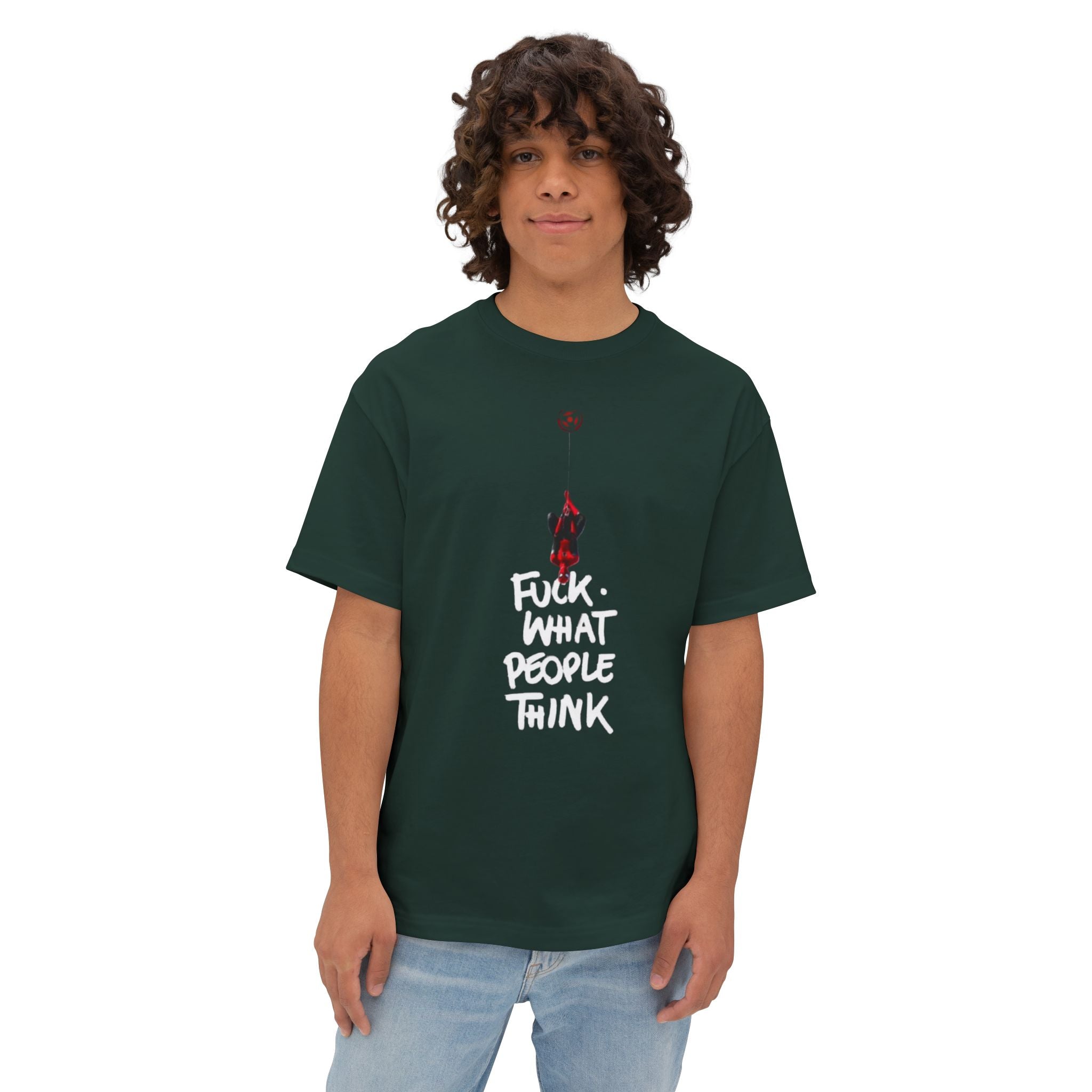 Graphic Tee — "Fuck What People Think" Oversized Boxy T-Shirt