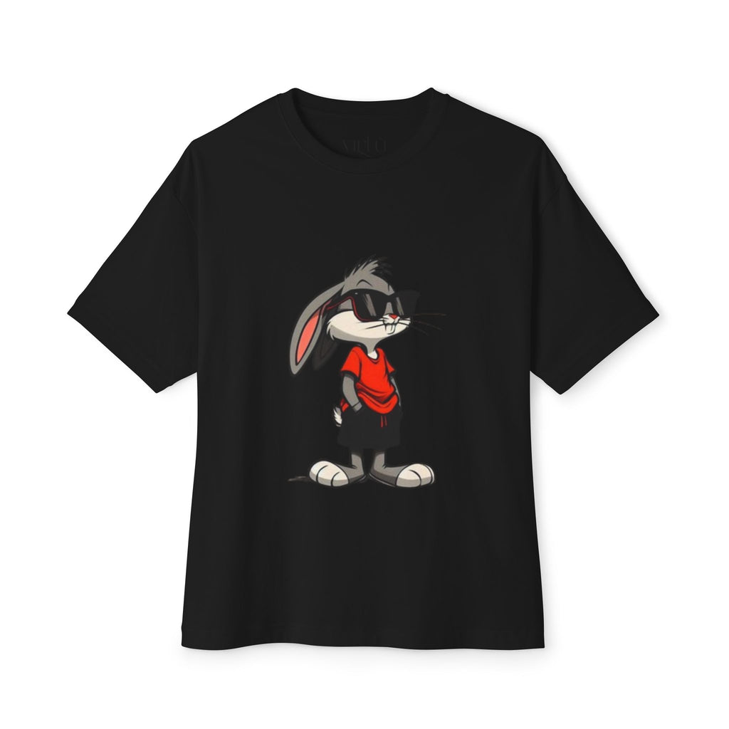 Cool Cartoon Bunny Graphic Tee — Oversized Boxy T-Shirt