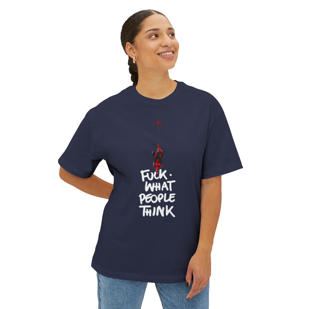 Graphic Tee — "Fuck What People Think" Oversized Boxy T-Shirt