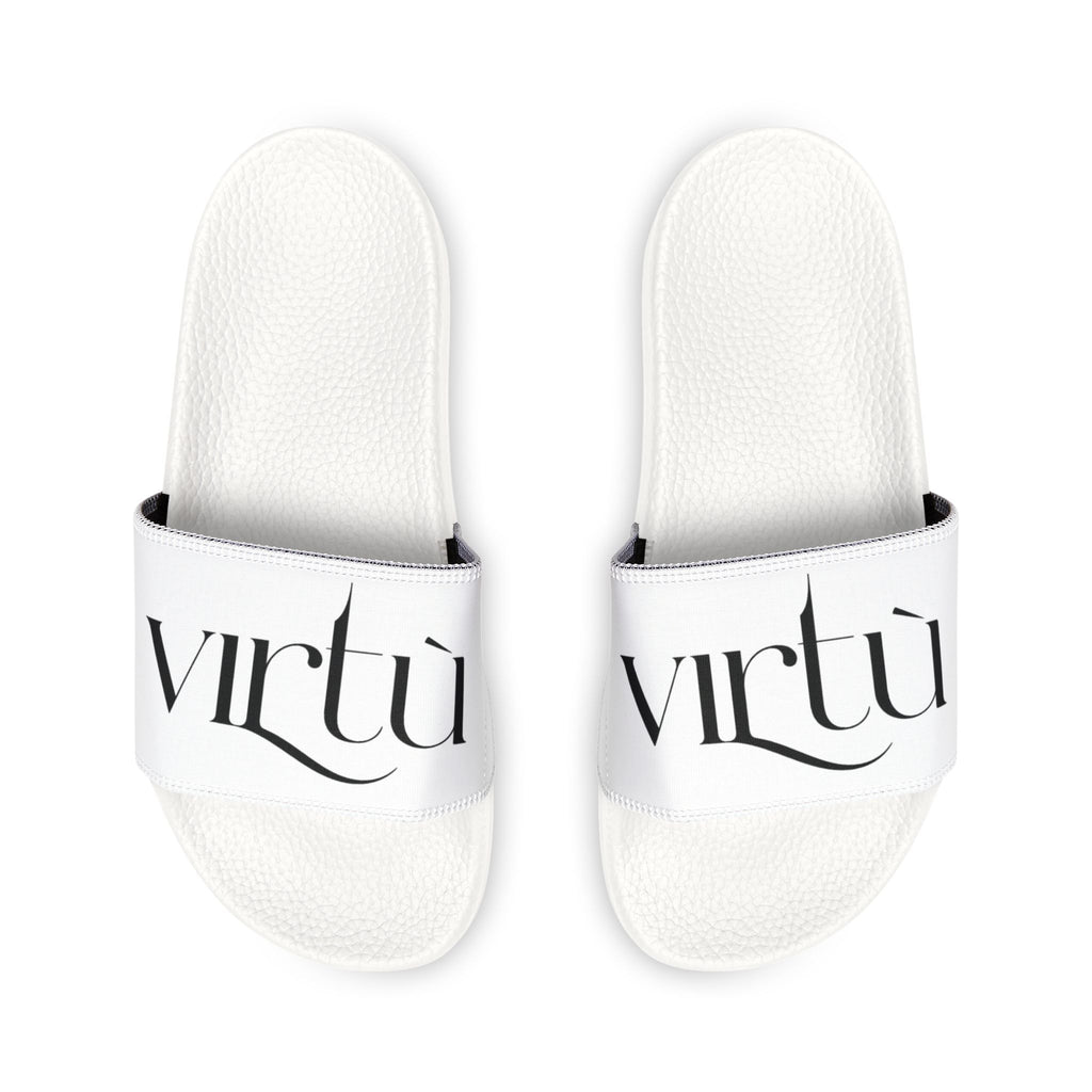 Youth Slide Sandals — White 'virtù' Removable-Strap Pool & Beach Slides