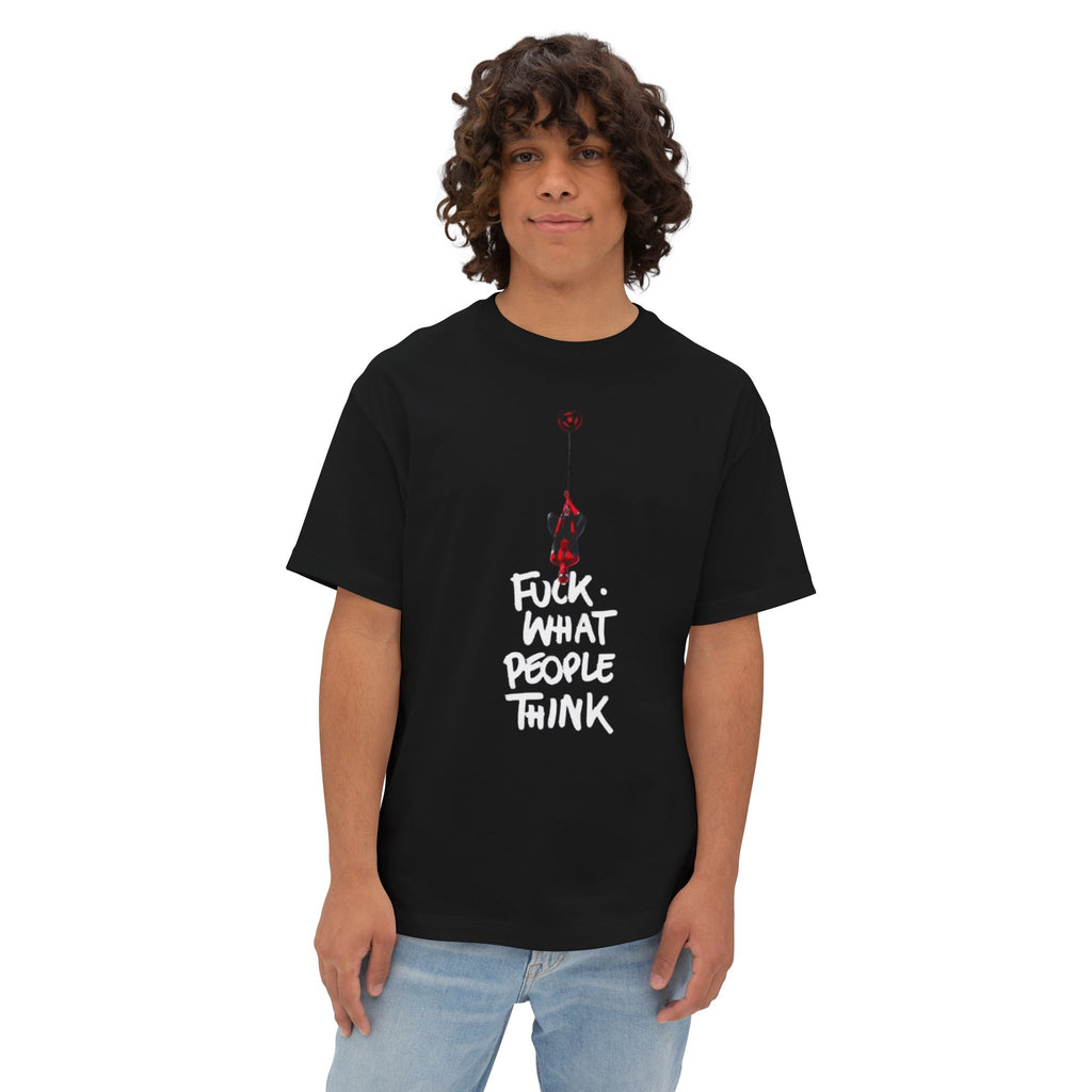 Graphic Tee — "Fuck What People Think" Oversized Boxy T-Shirt