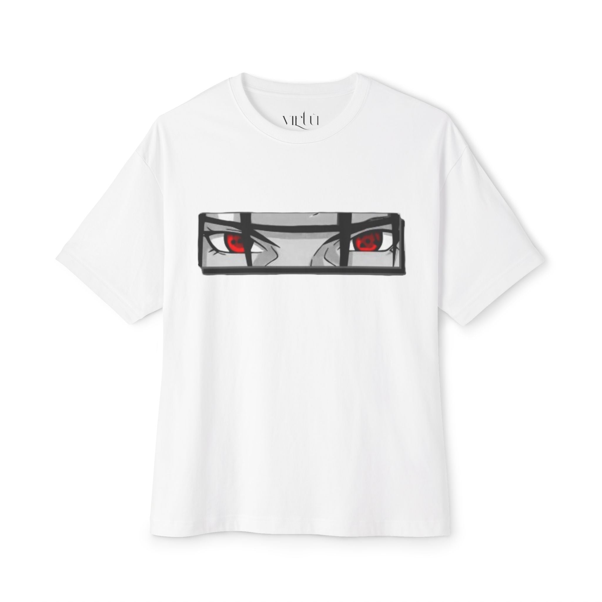 Ninja Silhouette Boxy Tee — Japanese Kanji Sakura Sun Graphic