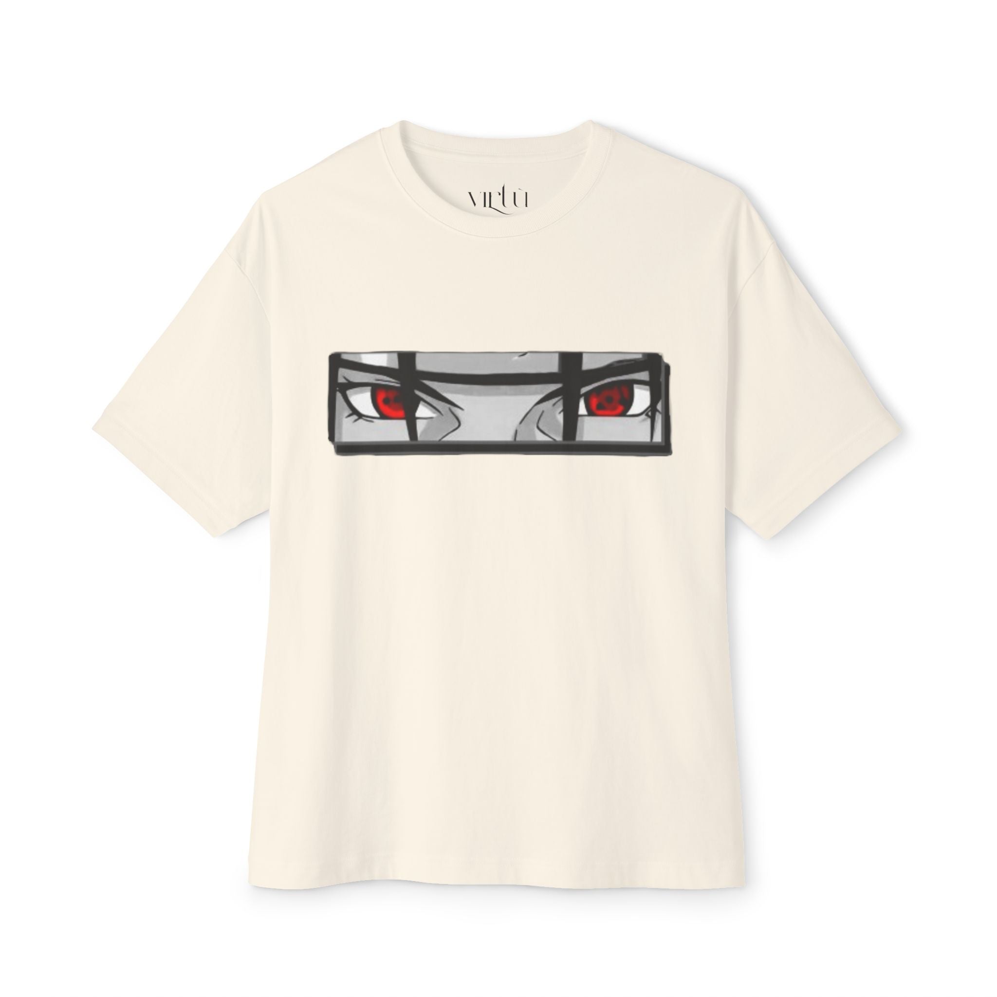 Ninja Silhouette Boxy Tee — Japanese Kanji Sakura Sun Graphic