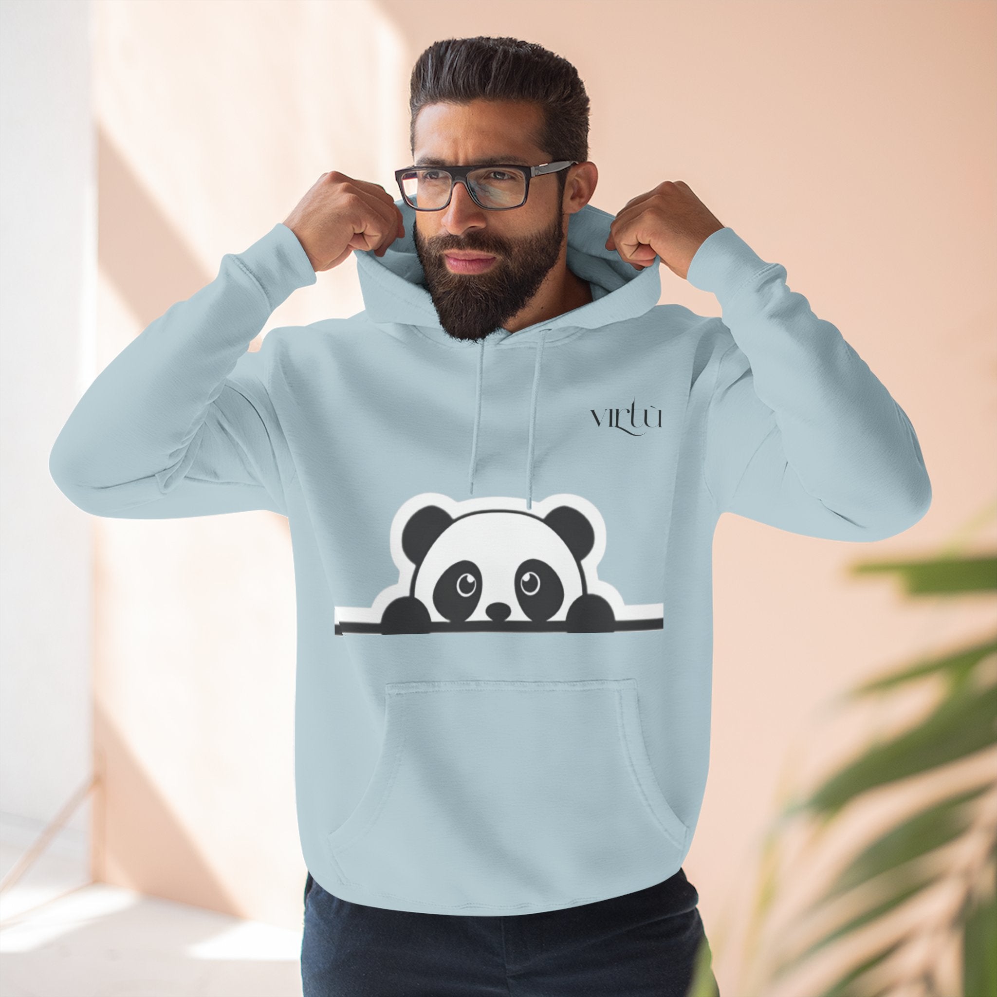Panda Peek Hoodie — Cute Peeking Panda Fleece Pullover