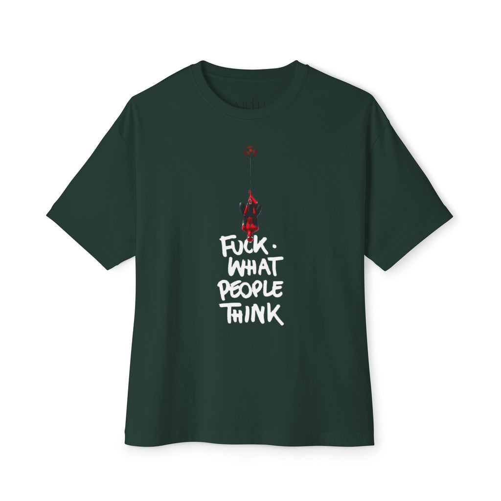 Graphic Tee — "Fuck What People Think" Oversized Boxy T-Shirt