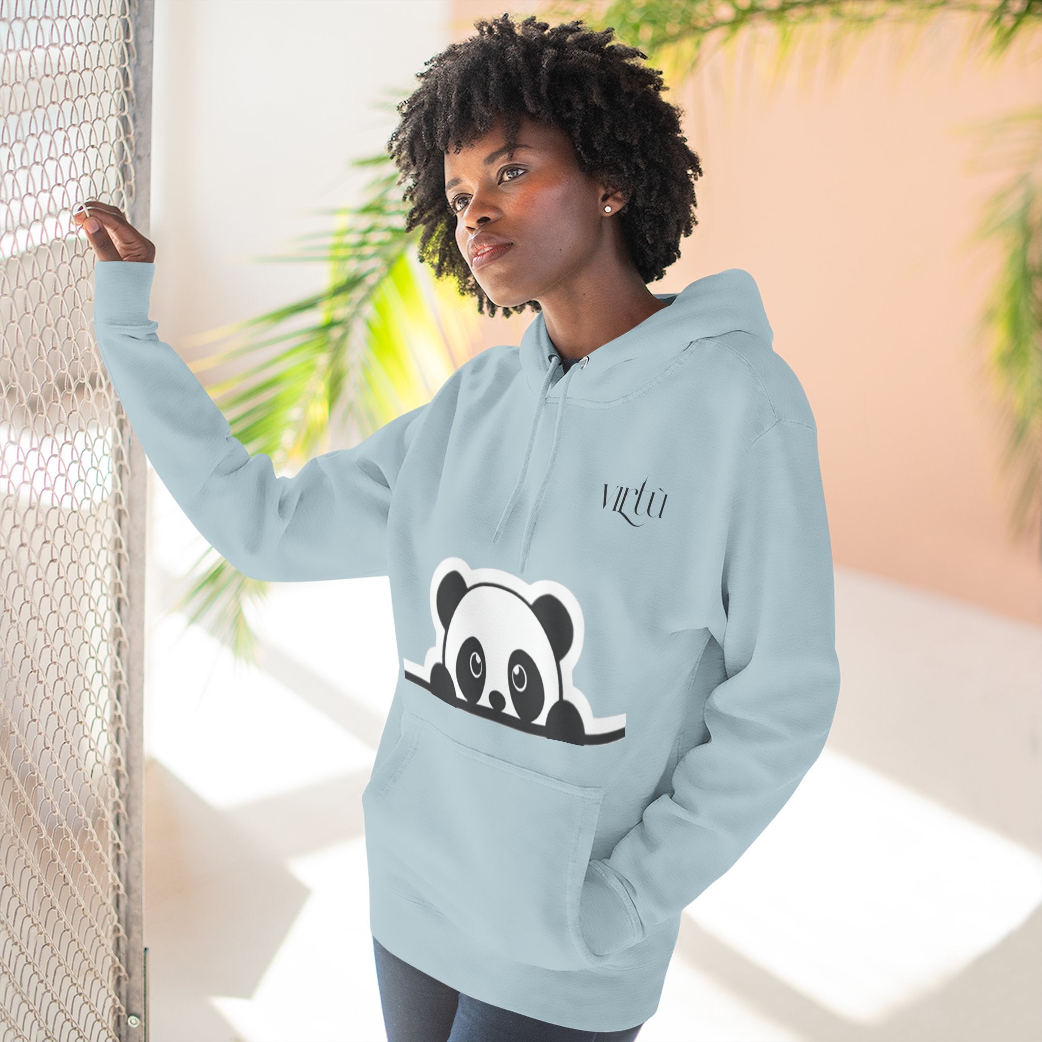 Panda Peek Hoodie — Cute Peeking Panda Fleece Pullover
