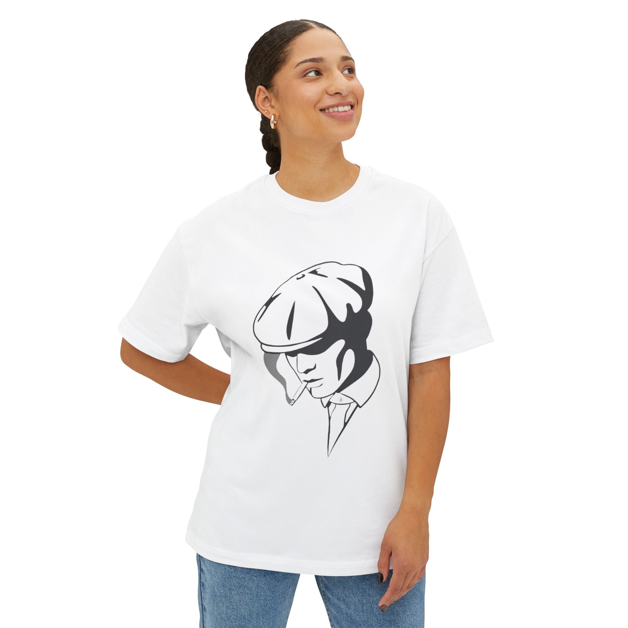 Peaky Blinders Inspired Graphic Tee — Vintage Flat Cap Silhouette