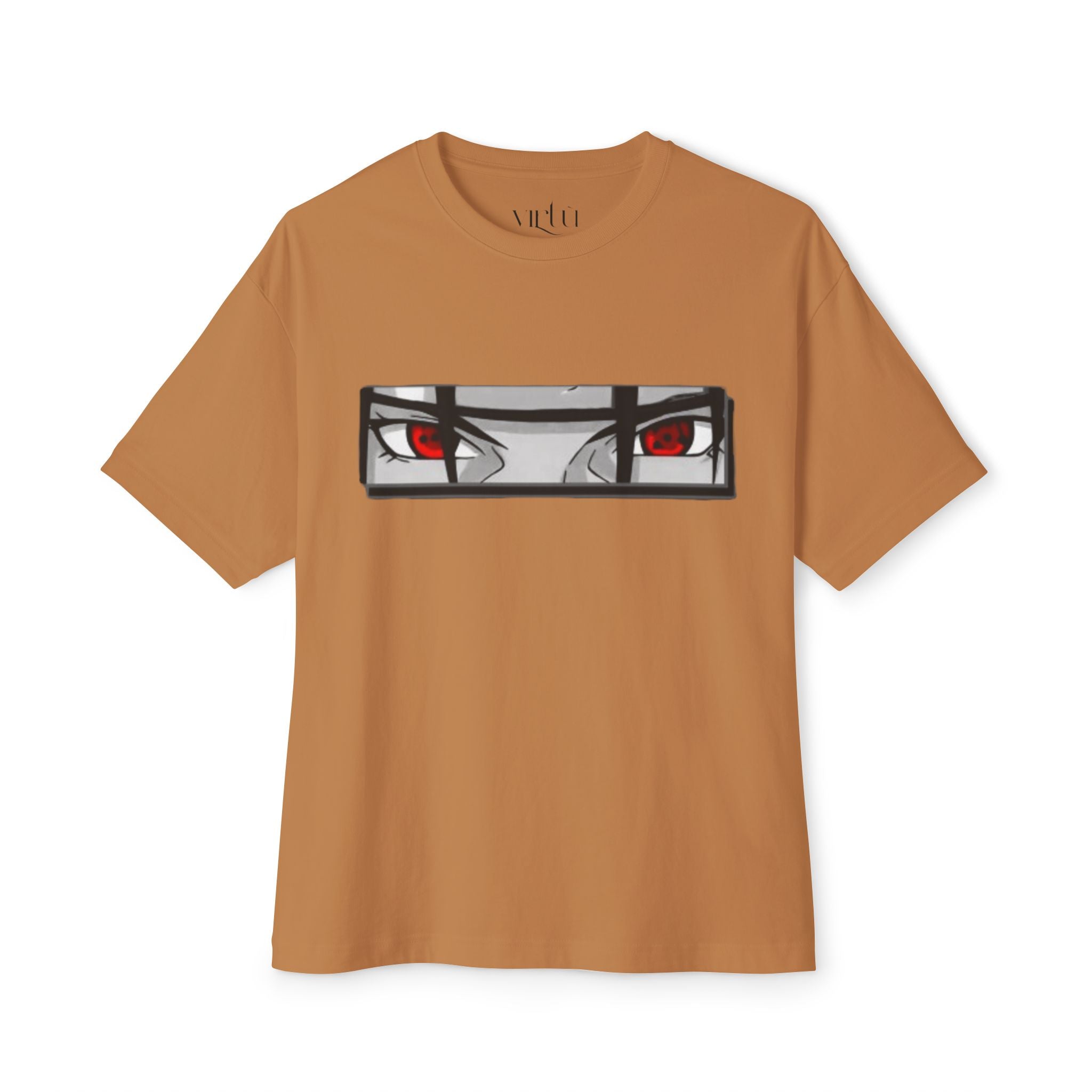 Ninja Silhouette Boxy Tee — Japanese Kanji Sakura Sun Graphic