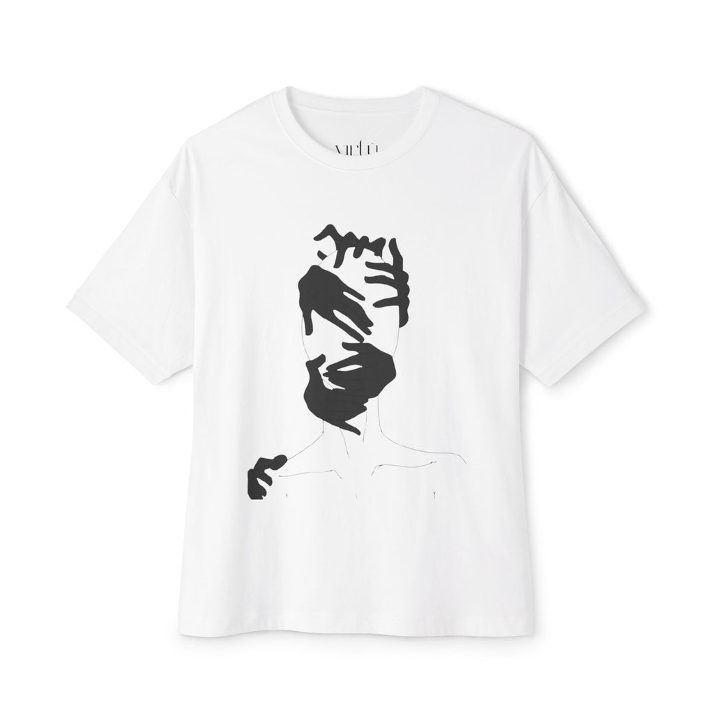 Boxy Tee — Minimalist Abstract Face Graphic T‑Shirt